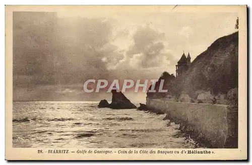 Cartes postales Biarritz Golfe De Gascogne Coin De la Cote Des Basques vu d&#39Helianthe