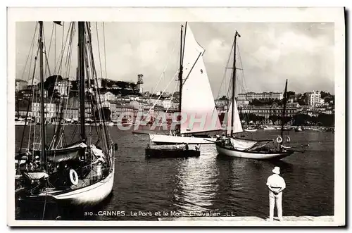 Cartes postales moderne Cannes Le Port Et Le Mont Chevalier Bateaux