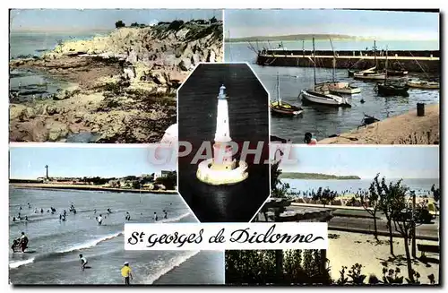 Moderne Karte St Georges De Didonne Rochers de Vallieres le port Phare de Cordouan L&#39heure du bain La plage