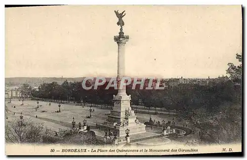 Ansichtskarte AK Bordeaux La Place Des Quinconces Et le Monument Des Girondins