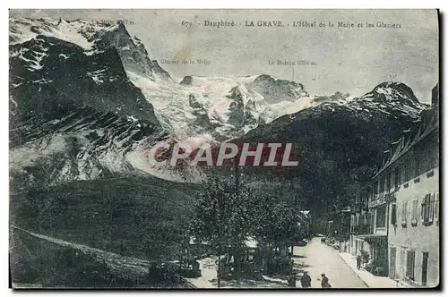 Cartes postales Dauphine La Grave L&#39Hotel De La Meije et les glaciers