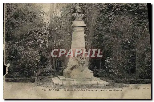 Cartes postales Nantes Monument Jules Verne Au Jardin Des Plantes