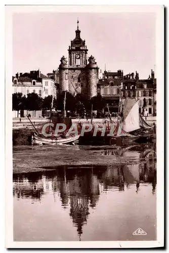 Moderne Karte La Rochelle La Grosse Horloge Et Un coin du port Bateaux