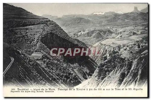 Cartes postales Dauphine Ligne De La Mure Passage de la Rivoire a pic sur le Drac et le Mt Aiguille