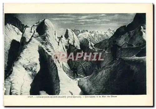 Ansichtskarte AK Chamonix Mont Blanc Crevasses A La Mer De glace