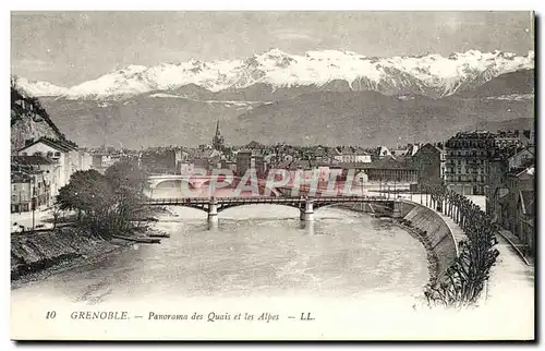 Ansichtskarte AK Grenoble Panorama Des Quais et les Alpes