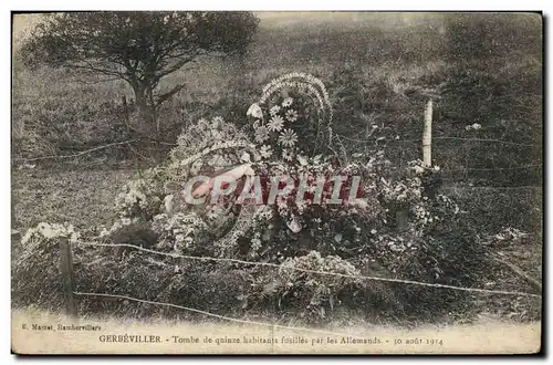 Cartes postales Gerbeviller Tombe de Quinze habitants fusilles par les Allemands Militaria