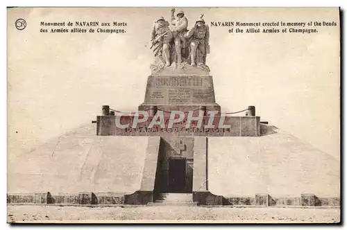 Cartes postales Nevers Monument de Navarin Aux Morts des armees alliees de Champagne Militaria