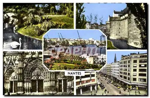 Cartes postales moderne Nantes Le Jardin des Plantes Le Chateau Le port Portails de la cathedrale Rue du calvaire