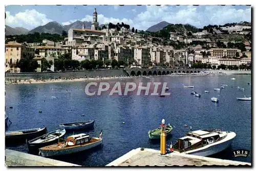 Moderne Karte Menton La Vieille Ville le Port et la Plage