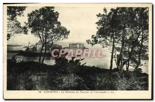 Cartes postales Carantec Le Chateau du Taureau et I'lle Louet