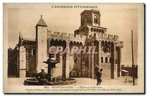 Cartes postales Royat Les Bains L&#39Eglise et la Fontaine