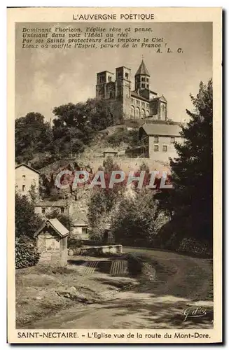 Ansichtskarte AK Saint Nectaire L&#39Eglise Vue de la Route du Mont Dore