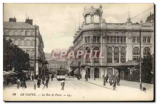 Ansichtskarte AK Le Havre La Rue de Paris Tramway