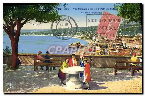 Cartes postales Nice Vue Generale Prise du Donjon du Chateau La table d&#39orientation