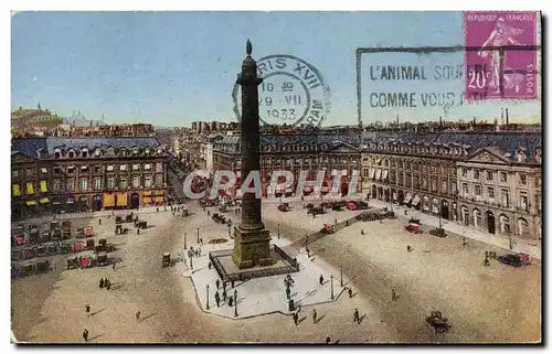 Cartes postales Paris La place et la colonne Vendome