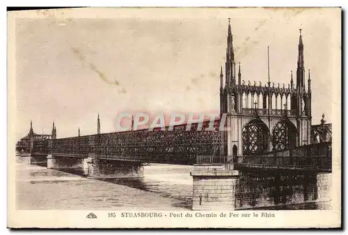 Ansichtskarte AK Strasbourg Pont du Chemin de Fer Sur Le Rhin