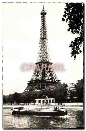 Moderne Karte Paris La Tour Eiffel Bateau Peniche