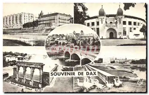 Moderne Karte Dax Le Splendid et grands thermes Arenes Vue generale Fontaine d&#39eau chaude L&#39Adour