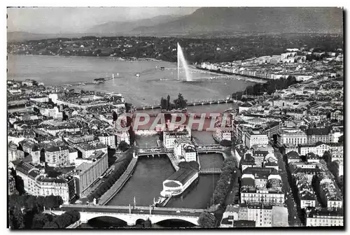 Cartes postales moderne Geneve Les Ponts Sur Le Rhone et la rade