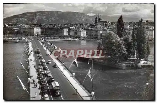 Cartes postales moderne Geneve Le Pont Du Mont Blanc et l&#39ile JJ Rousseau