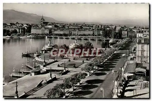 Cartes postales moderne Geneve Quai du Mont Blanc et Vue Sur la Ville