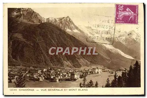 Cartes postales Chamonix Vue Generale Et Mont Blanc