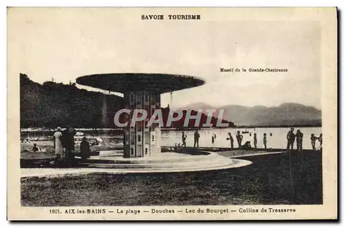 Cartes postales Aix Les Bains La Plage Douches Lac du Bourget Colline de Tresserve