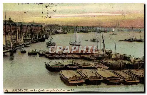 Cartes postales Bordeaux Les Quais Vue Prise du Pont Bateaux