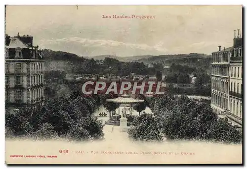 Cartes postales Pau Vue Plongeante Sur La Place royale et la chaine