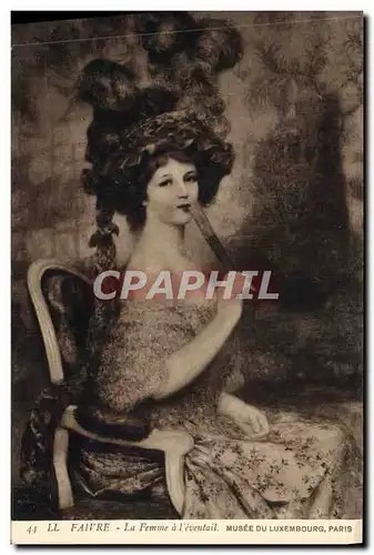 Cartes postales Faivre La femme a L&#39eventail Musee du Luxembourg Paris