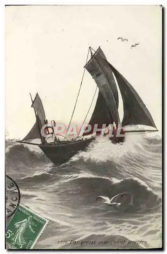 Cartes postales Par grosse mer vente arriere Bateau