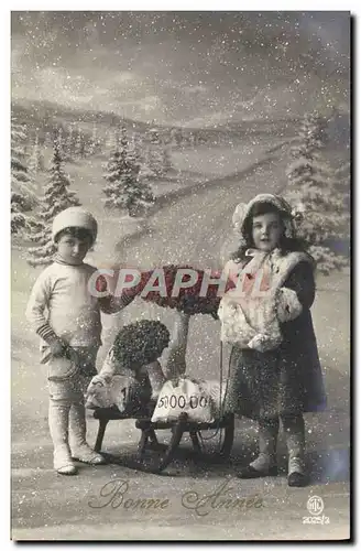 Cartes postales Fantaisie Enfants Luge