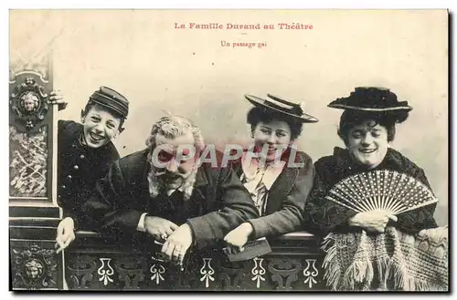 Cartes postales Fantaisie La famille Durand au theatre Un passage gai