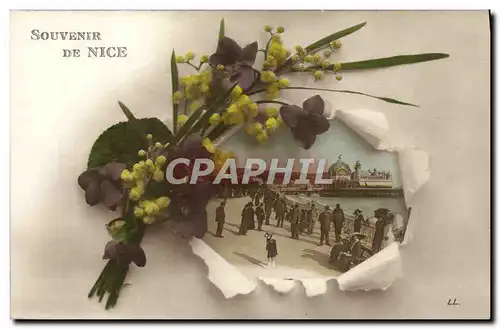 Cartes postales Fantaisie Fleurs Souvenir de Nice