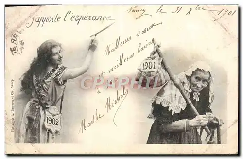 Cartes postales Fantaisie Femme Annee 1901 Esperance