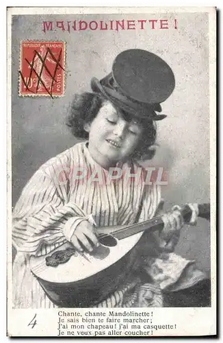 Ansichtskarte AK Fantaisie Enfant Mandolinette