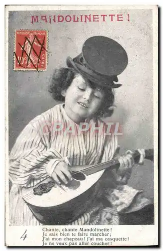 Cartes postales Fantaisie Enfant Mandolinette