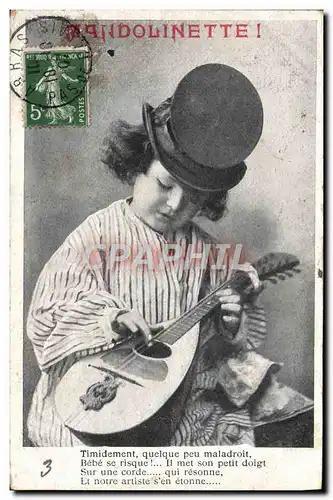 Cartes postales Fantaisie Enfant Mandolinette