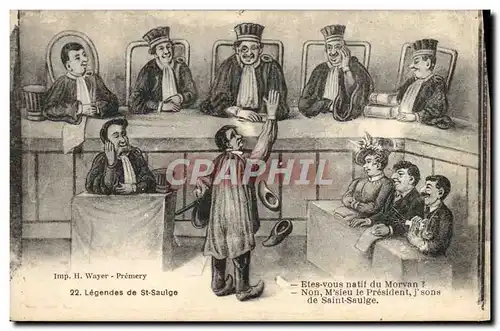 Cartes postales Fantaisie Legendes de St Saulge Morvan Juge
