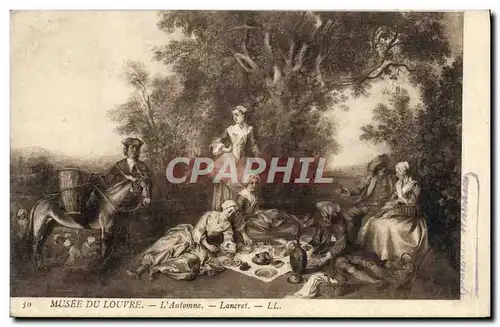 Cartes postales Fantaisie Musee du Louvre L&#39automne Lancret