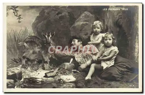 Cartes postales Fantaisie Enfants Les premiers jeux Chevre