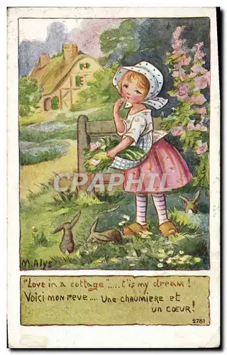 Cartes postales Fantaisie Enfant Lapins