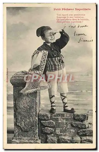 Cartes postales Fantaisie Enfant Petit pecheur Napolitain Folklore