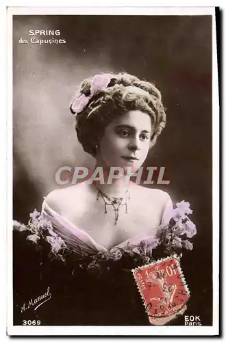 Cartes postales Fantaisie Femme Spring des Capucines