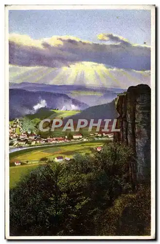 Cartes postales Blick vom Lilienftein aud Stadt Konigstein