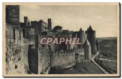 Ansichtskarte AK Carcassonne Les avancees de la porte d&#39Aude La Cite