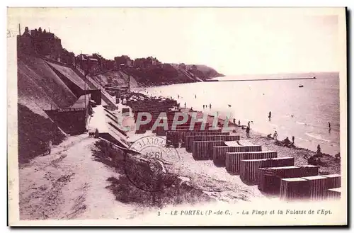 Ansichtskarte AK Le Portel La Plage et la Falaise de l&#39Epi