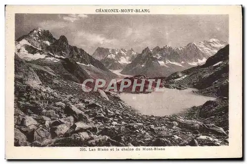 Cartes postales Chamonix Mont Blanc Lac Blanc et la chaine du Mont Blanc