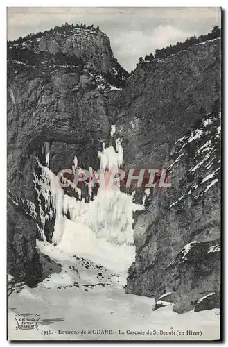 Cartes postales Environs de Modane La cascade de St Benoit en hiver